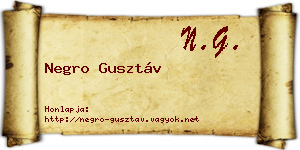Negro Gusztáv névjegykártya